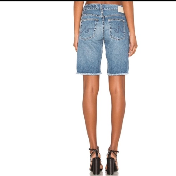 AG Adriano Goldschmied NIKKI Bermuda Shorts Womens Size 26 9” Inseam Raw Cut Hem - Picture 2 of 12